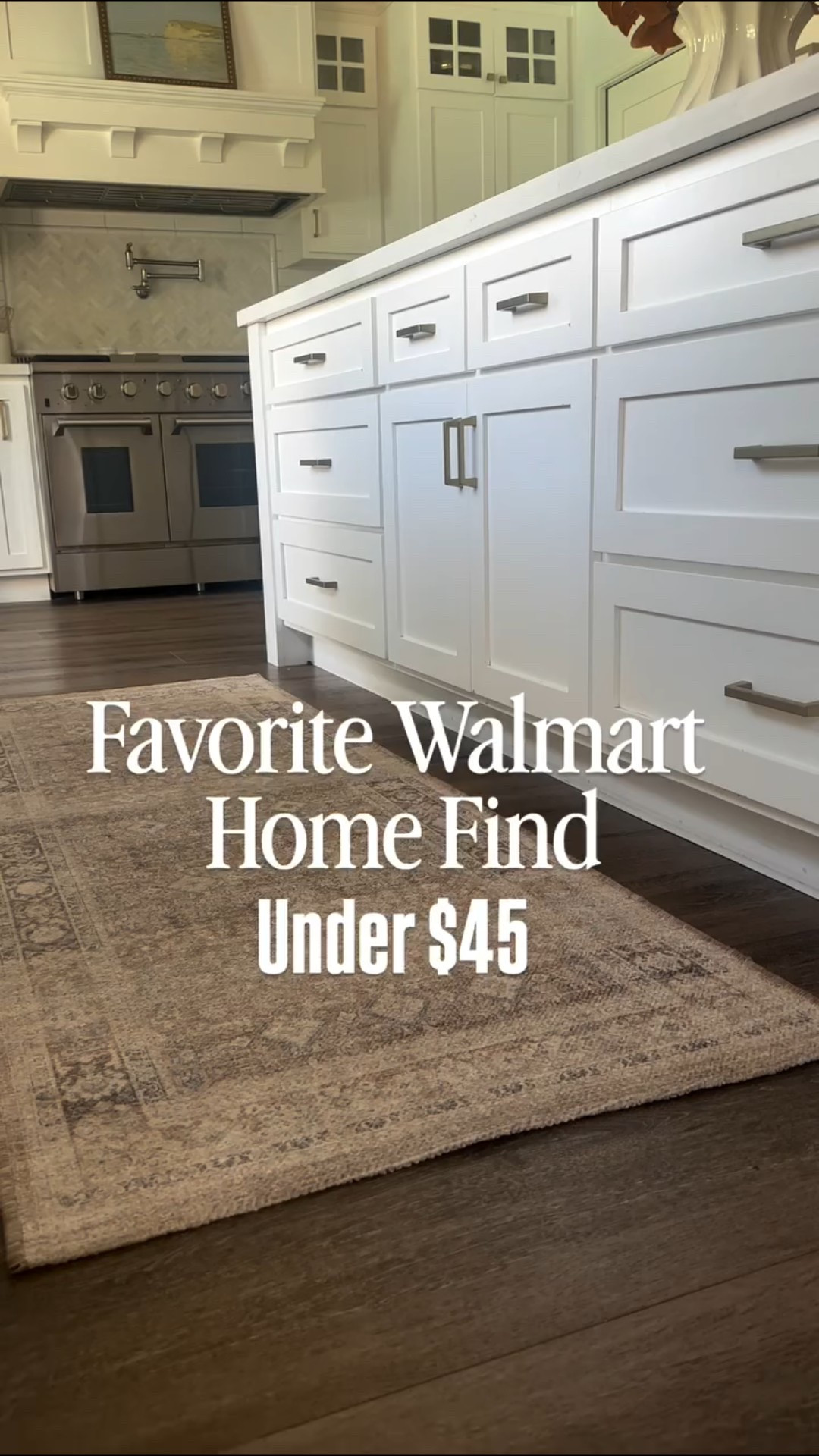 WALMART FAVORITE HOME FIND

A pretty vintage inspired runner that is under $45 and also machine washable!!! 👏👏👏

If you have kids and pets this runner is not only beautiful but the low pile makes it super easy to clean. 

It comes with a non-skid backing making it perfect for  high traffic areas like the kitchen, dining room and hallways.

#walmarthome #walmartfind #betterhomesandgarden
#designonabudget #designerdupesforless neutraldecor budgetdecor kitchendecor kitchenrunner budgethomedecor whitekitchen kitcheninspo neutralrugs

#LTKFindsUnder50 #LTKHome