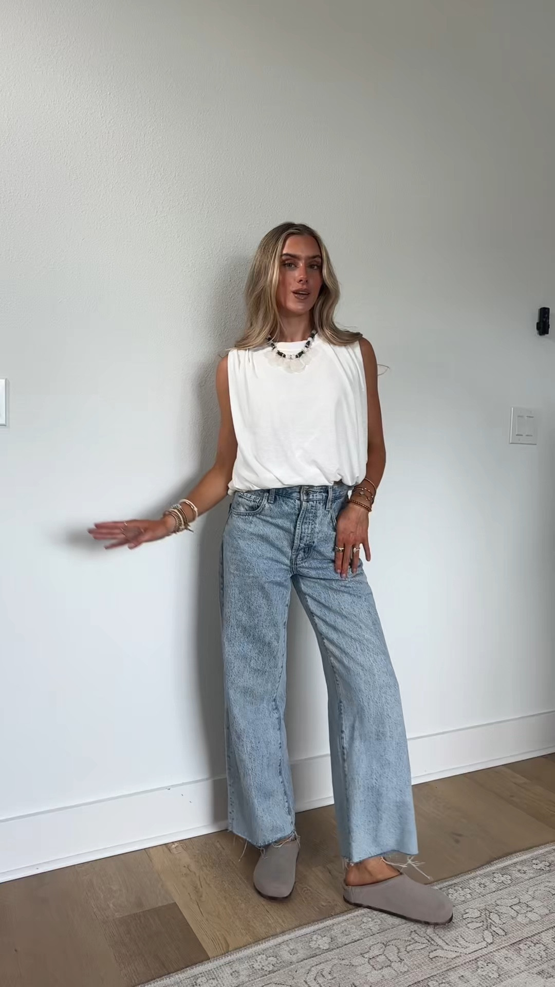 outfit of the day 🤭 casual but still put together and hitting on the trends with the necklace and clog sandals. In my LTK. 

#outfitinspo #outfitoftheday #ootd #whatiwore #summeroutfits @Rothy's  @Amazon Fashion @Walmart @Pistola Denim

#LTKootd #LTKdayinmylife #LTKSeasonal