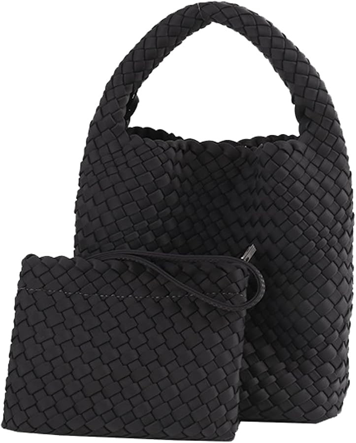 Fashion Tote Satchel Ladies Woven Hobo Handbags Adjustable Shoulder Bucket Bag Top-handle with Pu... | Amazon (US)