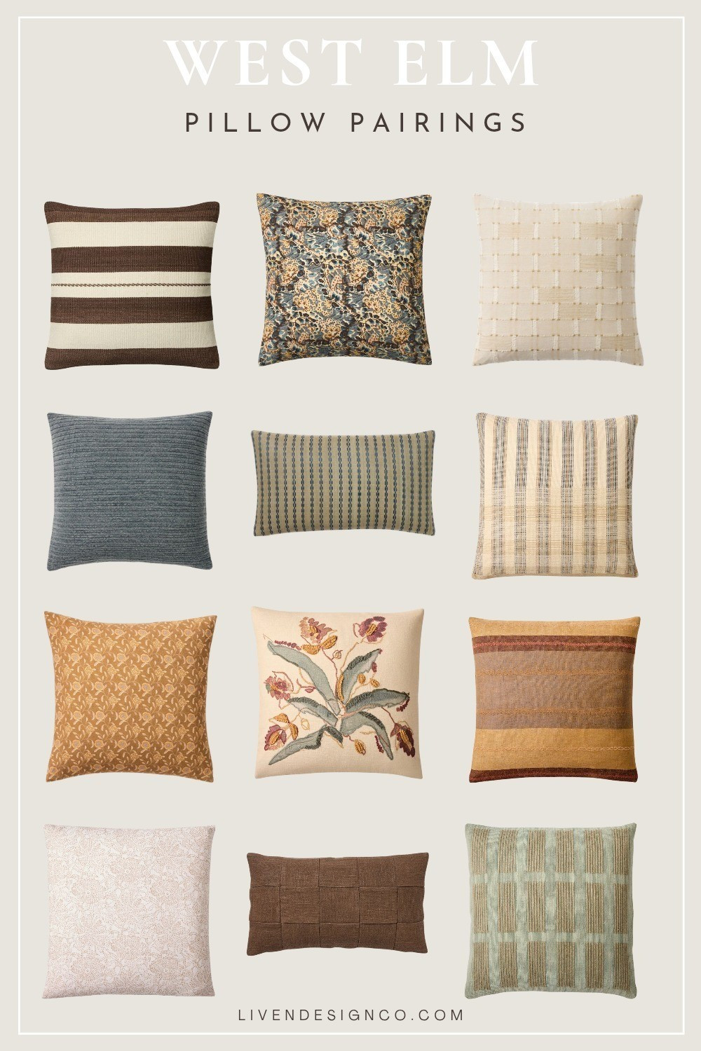 West Elm throw pillows. Home decor. Living room. Textured pillow. Lumbar pillow. Block print pillow. Floral pillow. Neutral decor

#LTKSeasonal #LTKHome #LTKSaleAlert