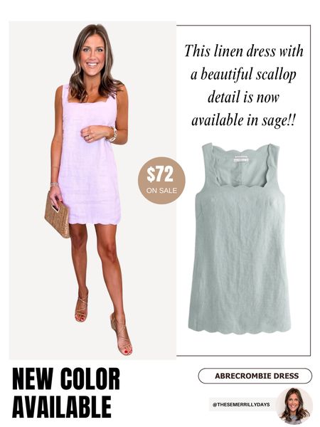 Love the new Sage color in this mini linen dress! The scallop detail is beautiful and I’m 5’6” with a long torso wearing a small tall 

#LTKWedding #LTKFindsUnder100 #LTKSaleAlert
