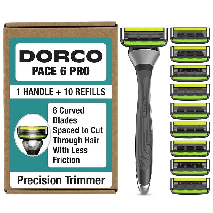 Dorco Pace 6 Pro - Six Blade Razor System with Trimmer - 10 Pack (1 Handle + 10 Cartridges) | Amazon (US)