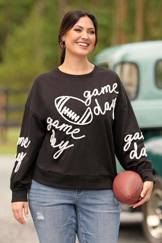 Plus Size Chenille Game Day Sweatshirt | Cato Fashions
