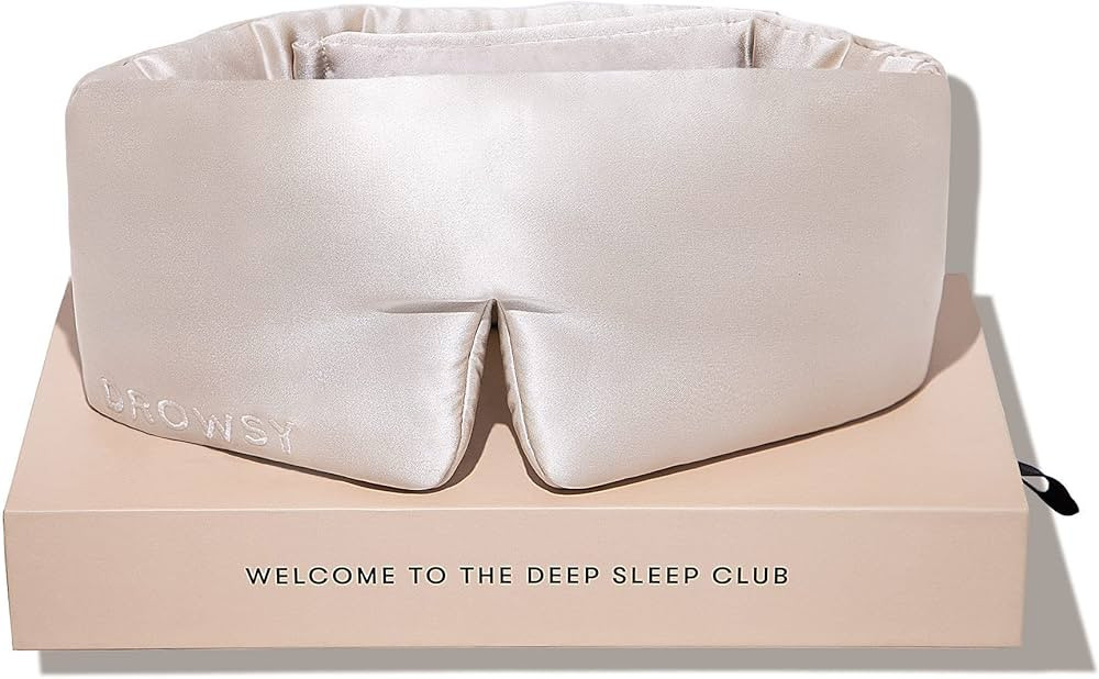 DROWSY Silk Sleep Mask - Face-Hugging, Padded Cocoon for Luxury Sleep in Total Darkness - 100% Pu... | Amazon (US)
