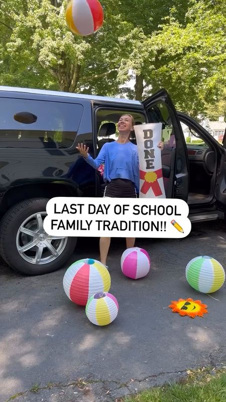 BEST TRADITION FOR THE *LAST DAY OF SCHOOL*✏️☀️ SAVE this fun idea and def start it for your family !!! Decorate the inside of your car when you pick your family up from school!! Grab a bunch of beach and party supplies - and you definitely need the beach balls!  Such a cute way to celebrate summer break and so easy to do!!! 

! #summer #familytradition #lastdayofschool #momhacks 

#LTKKids #LTKSeasonal #LTKParties
