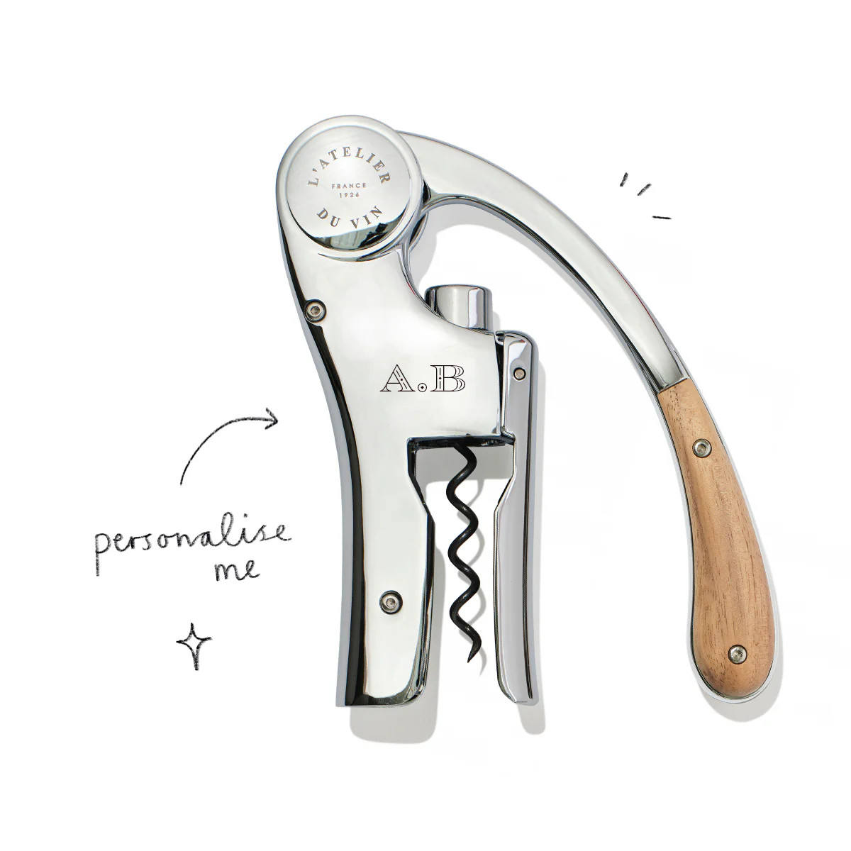 Oeno Motion Wood Chrome Corkscrew | Homeware Gifts | Not Another Bill | Not Another Bill