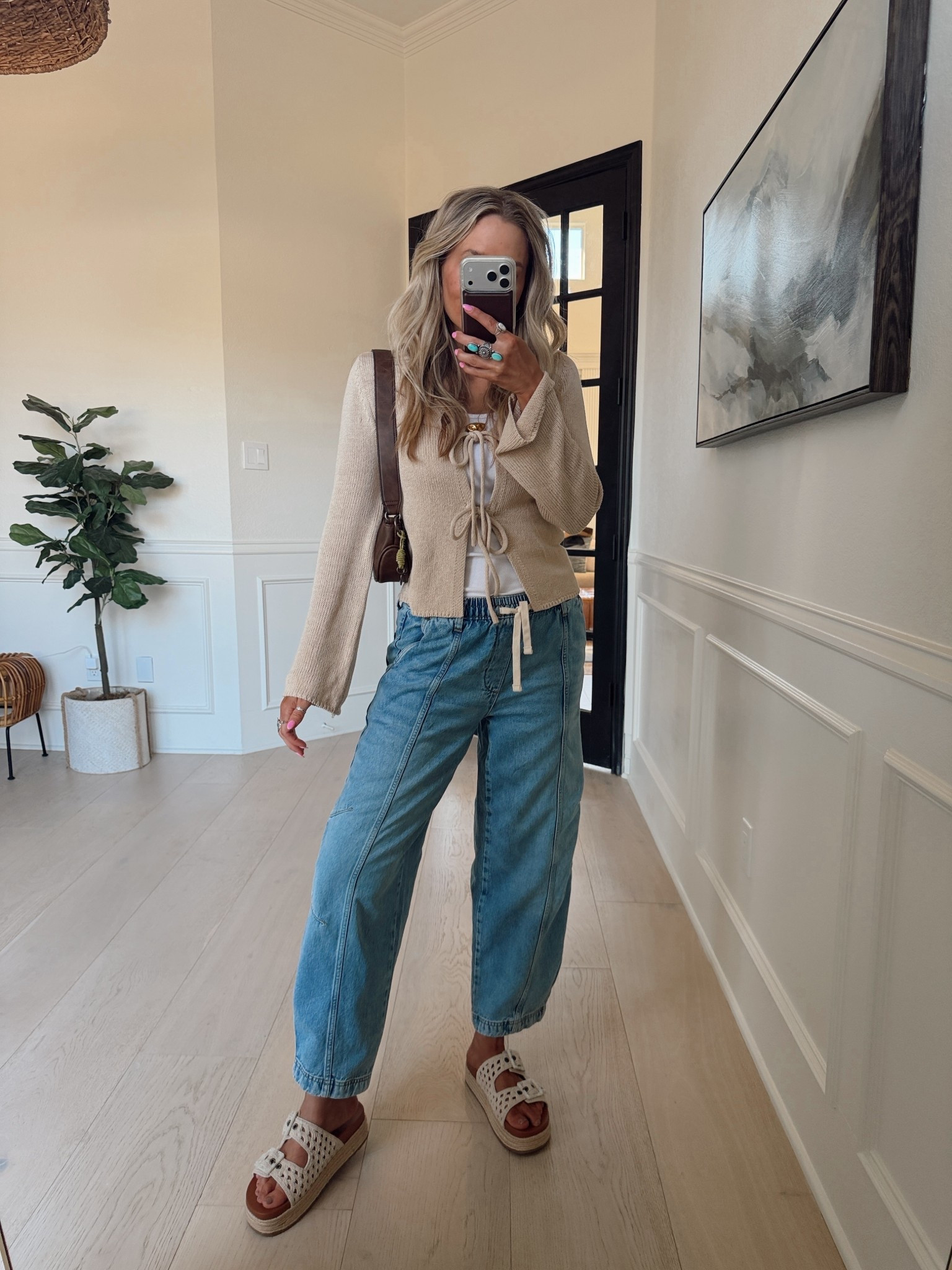 I am in complete awe that all of these pieces are from Walmart!!!! ✨😍👏🏼🌼The perfect transition to spring outfit. Everything looks like it should be designer but all under $40! 😱 

Top: Wearing size s / my tts 
Pants: size s // normally size 4 

@walmart #walmartpartner #walmart

#LTKootd #LTKdayinmylife #LTKgrwm