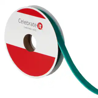 3/8" x 12ft. Turquoise Velvet Ribbon by Celebrate It® Christmas | Michaels Stores
