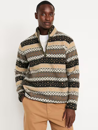 Sherpa Fair Isle Quarter Zip | Old Navy (US)
