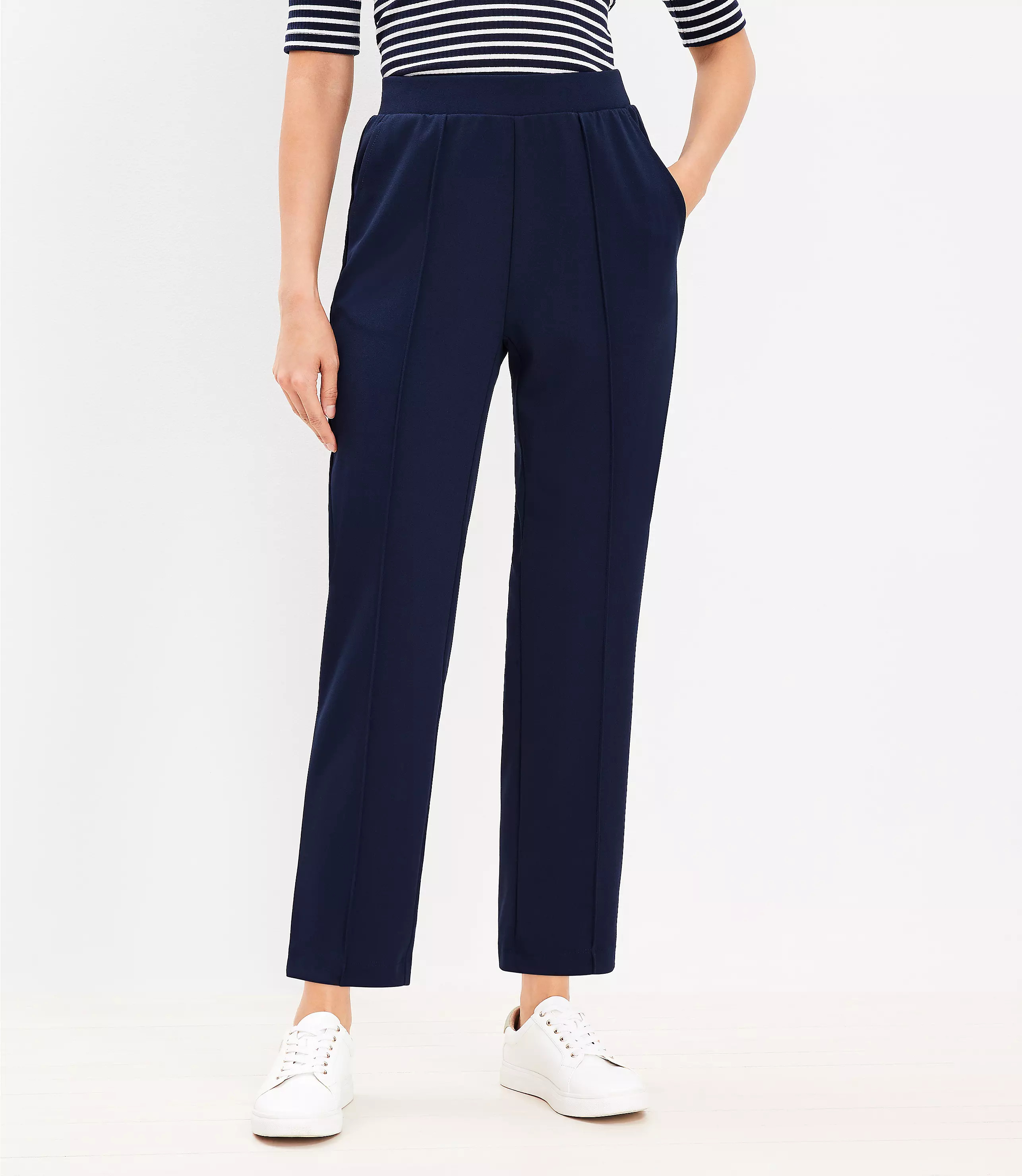 Pintucked Fluid Taper Pants | LOFT