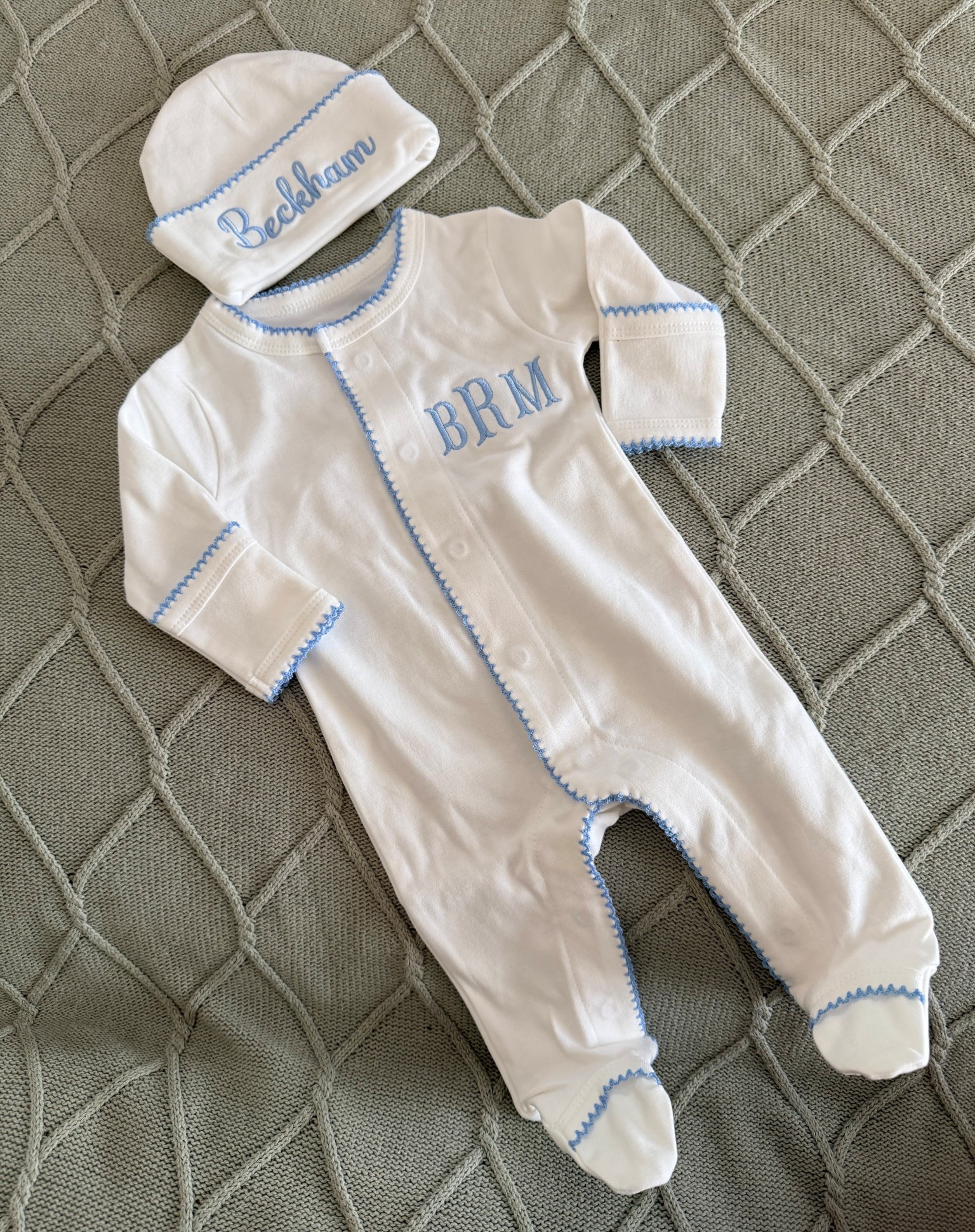 Monogrammed coming home outfit 
Hospital onesie 🥺♥️
Matching hat 
Organic cotton  


Baby newborn photos 
Name announcement 
personalized gift idea baby shower, gender neutral boy girl
Etsy  monogram footie sleeper 

#LTKBaby #LTKBump #LTKmomlife

#LTKmomlife #LTKBaby #LTKBump
