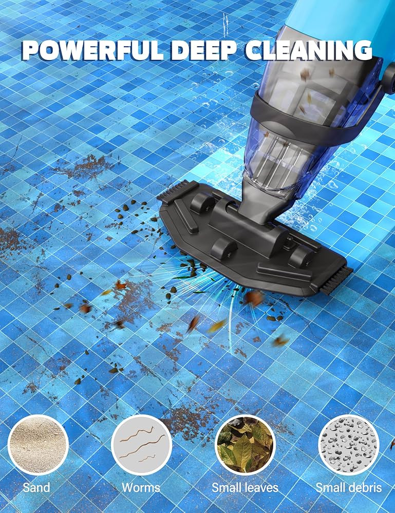 Cordless Pool Vacuum Cleaner for Above Ground Pool & In Ground Rechargeable Pool Vacuum Cleaner -... | Amazon (US)