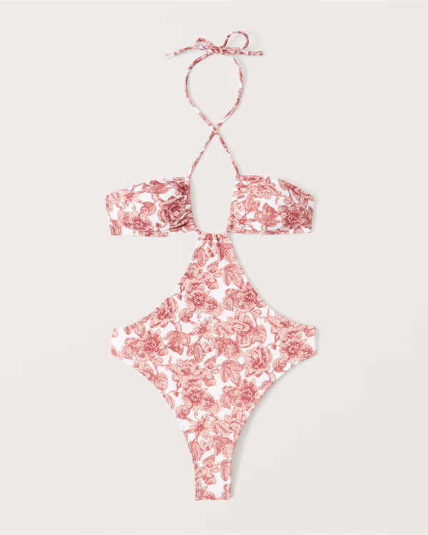 Cross Halter One-Piece Swimsuit | Abercrombie & Fitch (US)