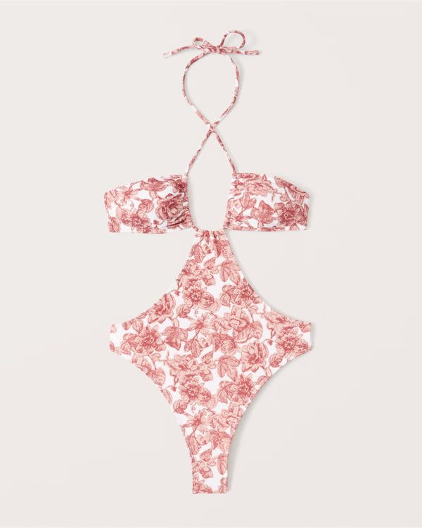 Cross Halter One-Piece Swimsuit | Abercrombie & Fitch (US)