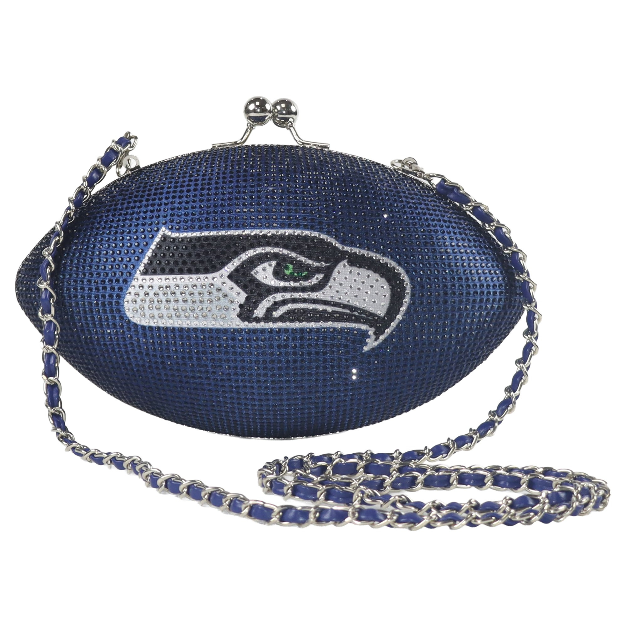 Women's Seattle Seahawks  FABGATING by Cuce Navy Team Color Crystal Football Purse | NFL Shop