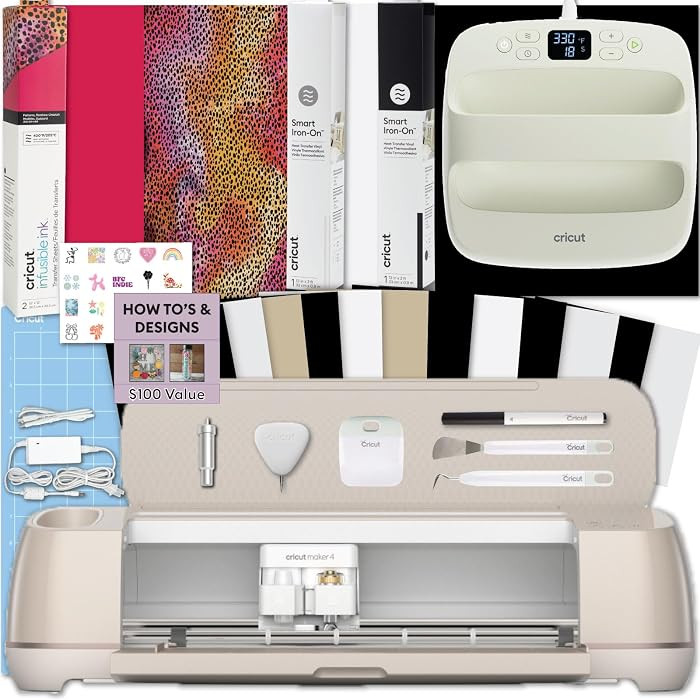 Cricut Maker 4 + EasyPress SE Heat Press Bundle - Cutting Machine with Infusible Ink, Vinyl & Too... | Amazon (US)