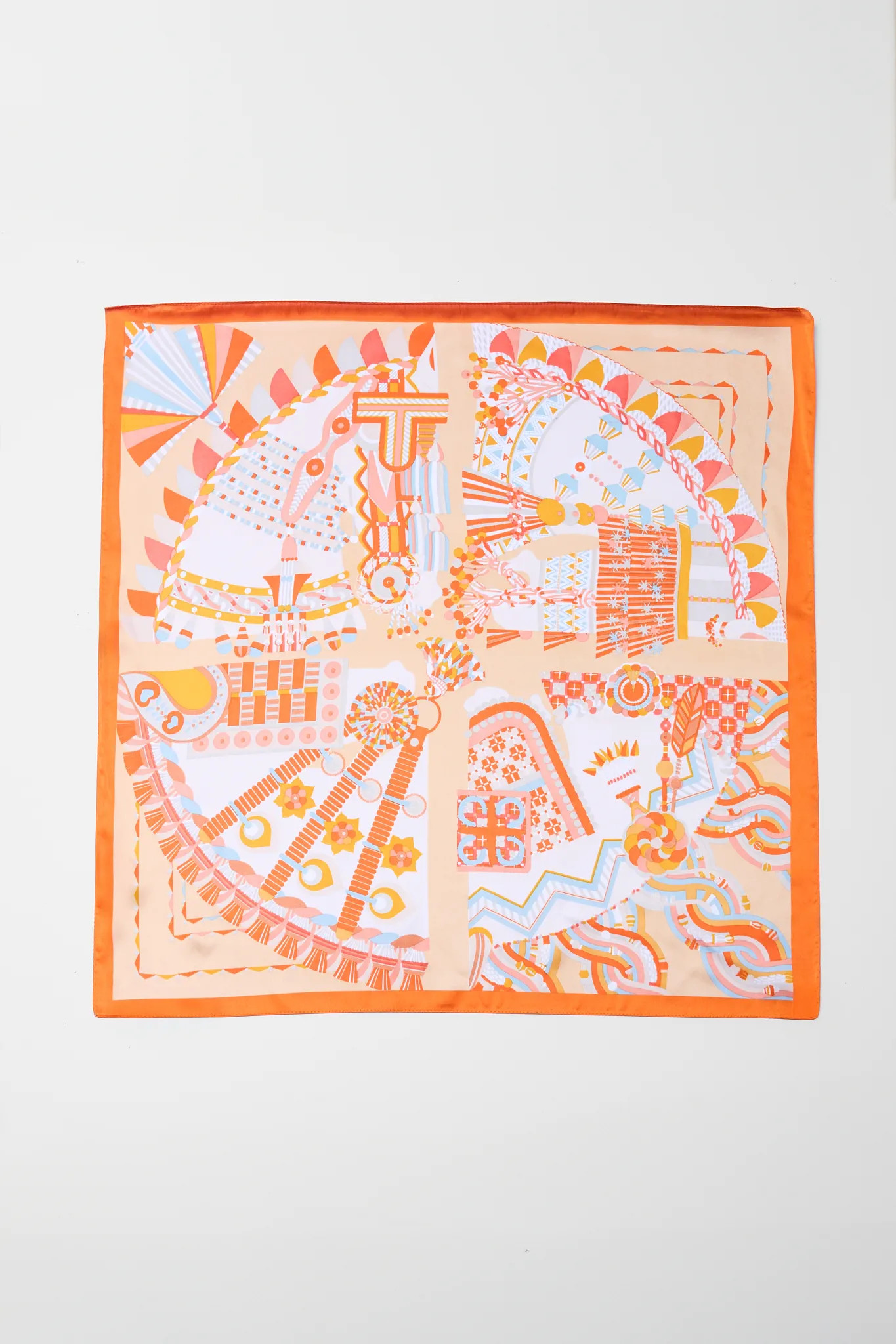 Diane Orange Printed Scarf | Avara