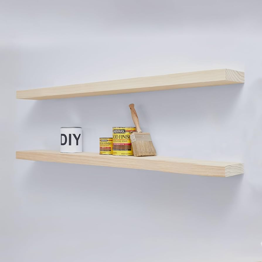 Homeforia Wood 48 inch Floating Shelf, High End Solid Natural Wood 48inch Floating Shelves for Wa... | Amazon (US)