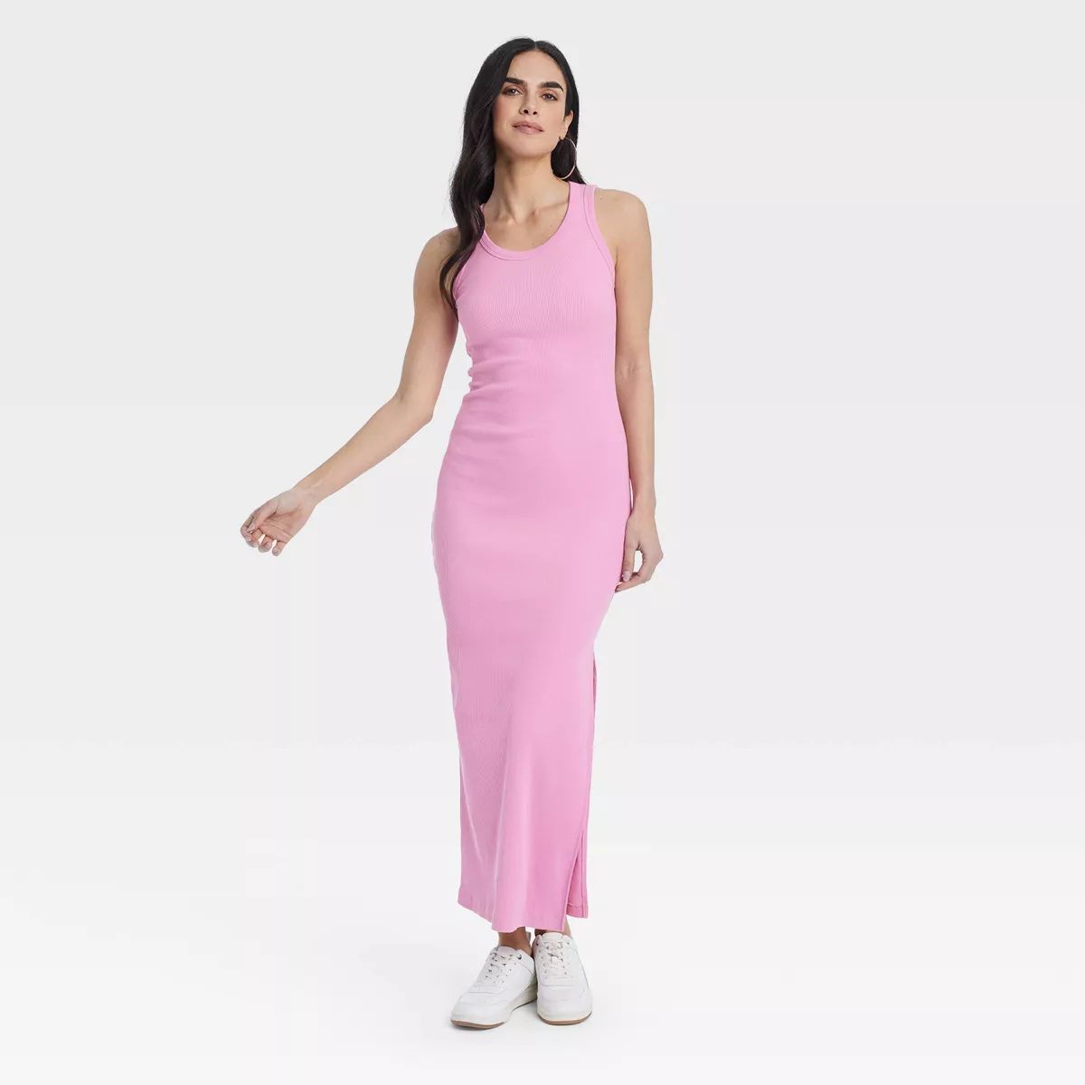 Women's Rib-Knit Maxi Bodycon Dress - Universal Thread™ Pink M | Target
