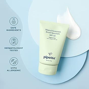 Pipette Mineral Sunscreen - SPF 50 Broad Spectrum Baby Sunblock with Non-Nano Zinc, UVB/UVA Non-T... | Amazon (US)