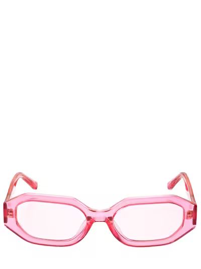 The Attico - Irene squared acetate sunglasses - Pink | Luisaviaroma | Luisaviaroma