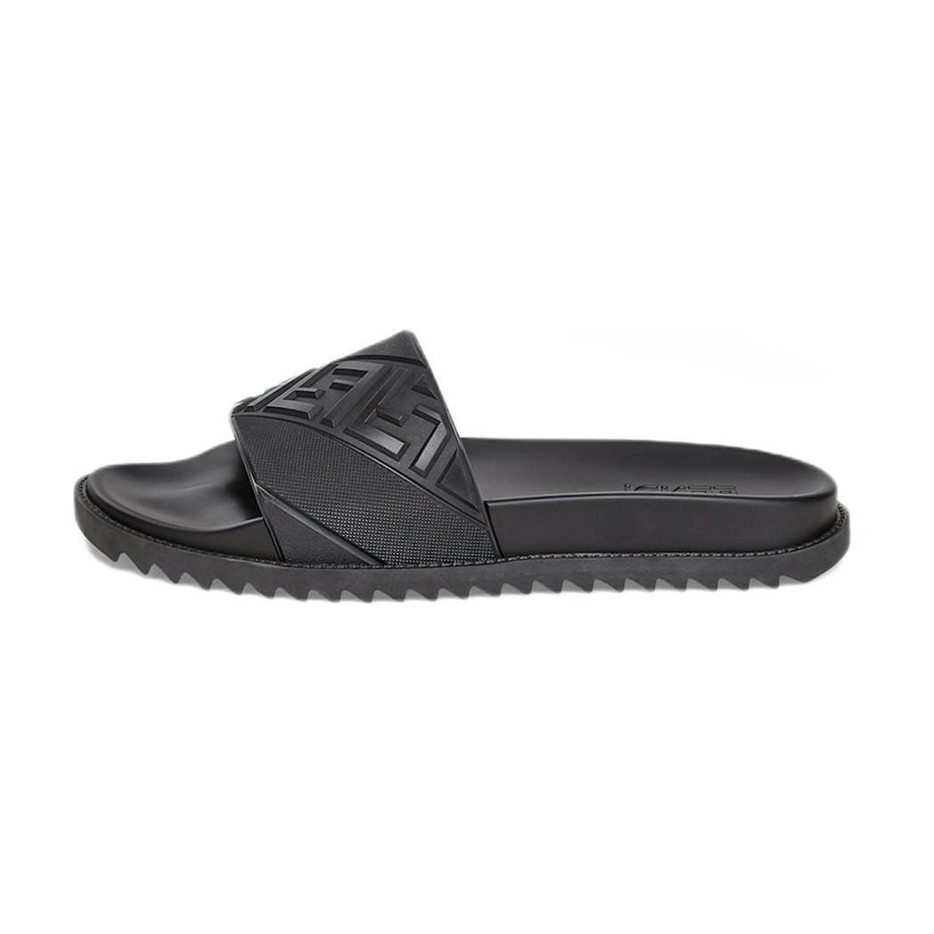 Fendi Rubber Slides 'Embossed Diagonal FF Motif - Black' US 8 | Novelship