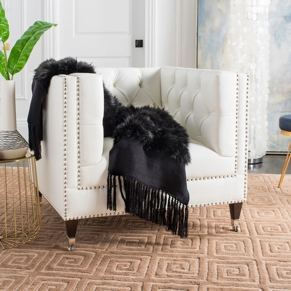 Safavieh Faux Fur Alexi Black 20 x 80-inch Bed Runner - 20" x 80" | Bed Bath & Beyond