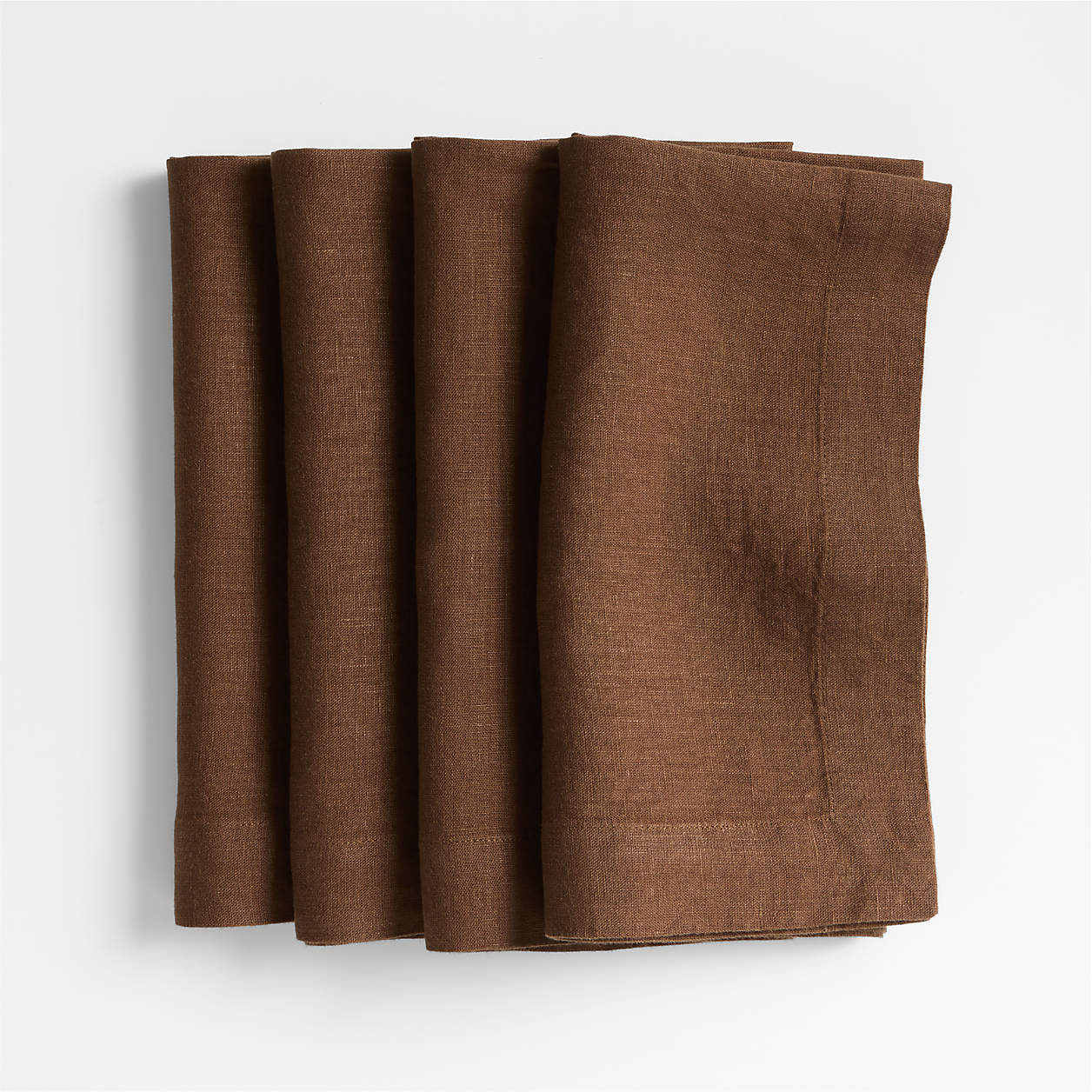 Marin Earth Brown EUROPEAN FLAX -Certified Napkins, Set of 4 + Reviews | Crate & Barrel | Crate & Barrel