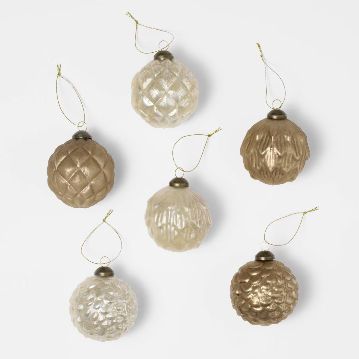 Set of 6 Mercury Glass Christmas Ornaments - Threshold™ designed with Studio McGee | Target