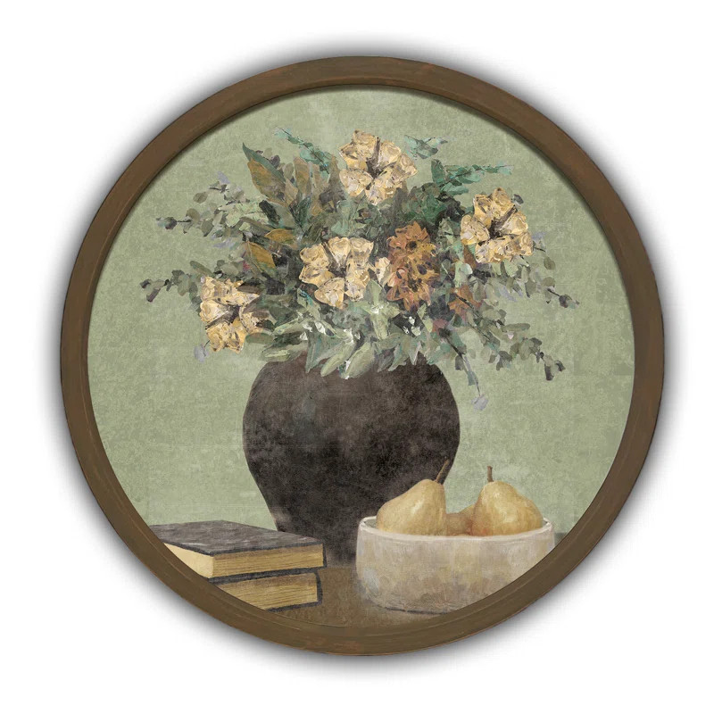 Winston Porter Sage Floral And Pears Still Life Framed On MDF Print | Wayfair | Wayfair North America