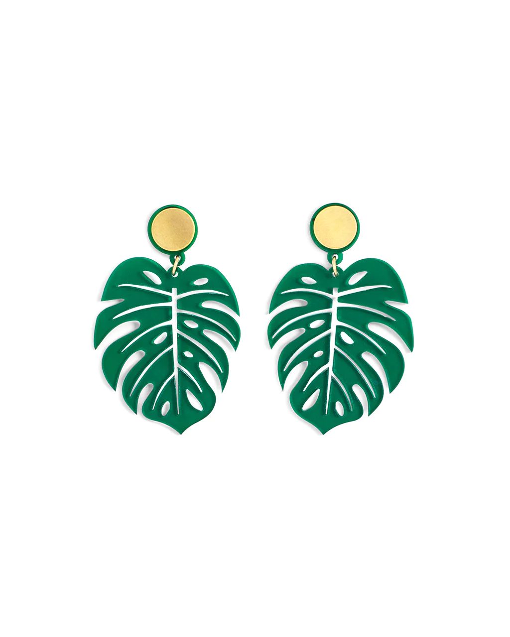 monstera leaf earrings | ban.do Designs, LLC