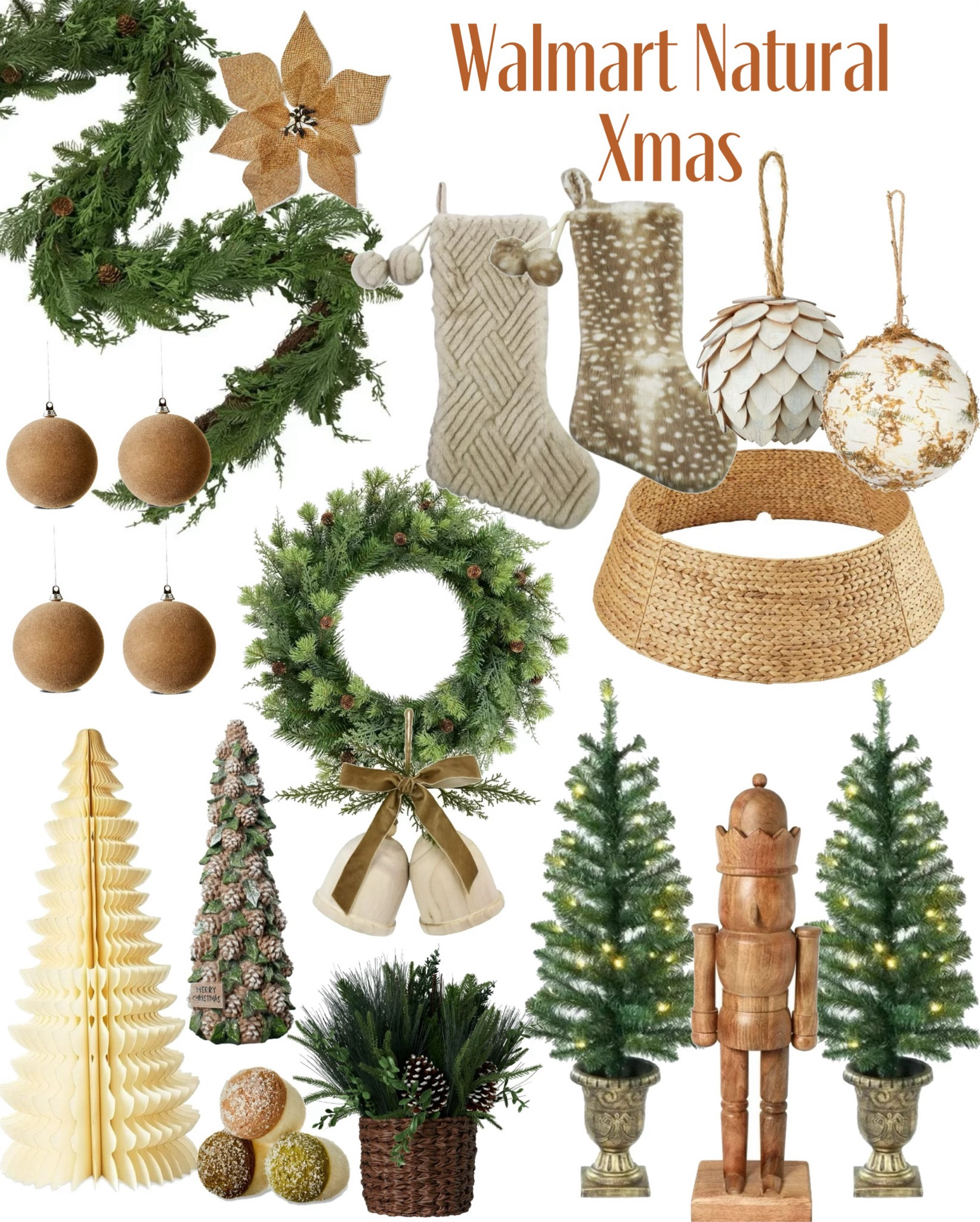 Walmart natural woodsy Christmas decor