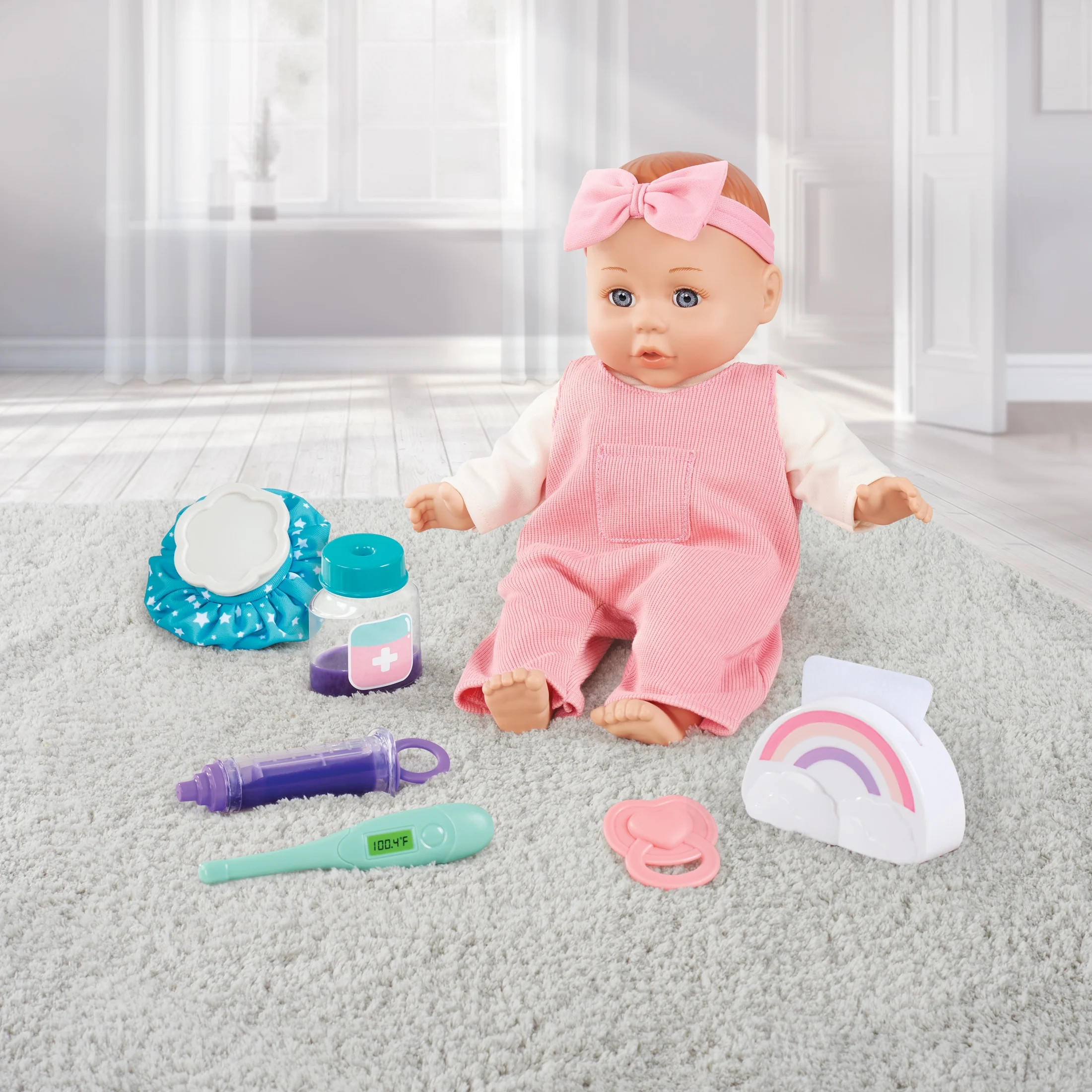 My Sweet Love Get Better Baby Doll Play Set, Rose Pink and Ivory Outfit, 14-inch Doll, 10 Pieces | Walmart (US)
