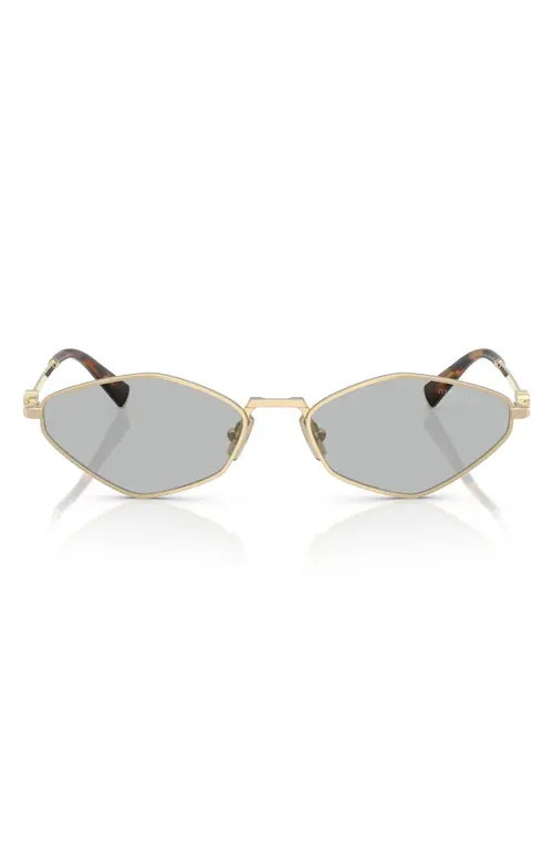 Miu Miu 56mm Irregular Sunglasses in Gold Grey at Nordstrom | Nordstrom