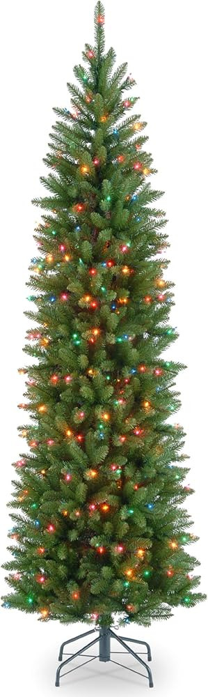 National Tree Company 6.5 ft Pre-Lit Kingswood Fir Slim Artificial Christmas Tree, 250 Multicolor... | Amazon (US)