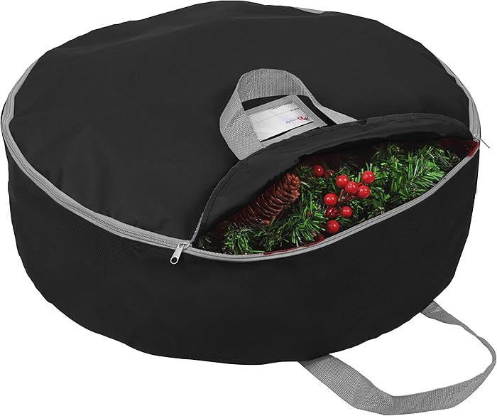 Primode Heavy Duty Wreath Storage Bag 30"- Garland Wreaths Container with Handles - Durable 600D ... | Amazon (US)