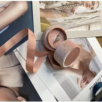 Pink Velvet Ribbon Ring Box Wedding Gift Jewelry | Etsy (US)