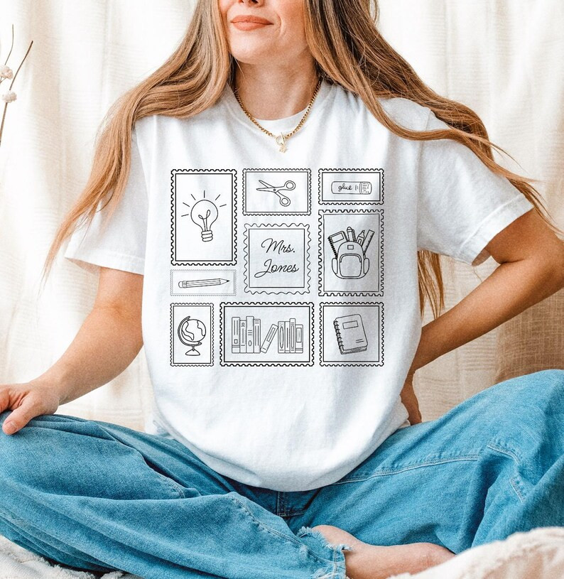 Custom Teacher Shirt - Comfort Colors® Unisex Tee | Personalized "mrs." Design | Back to School ... | Etsy (US)