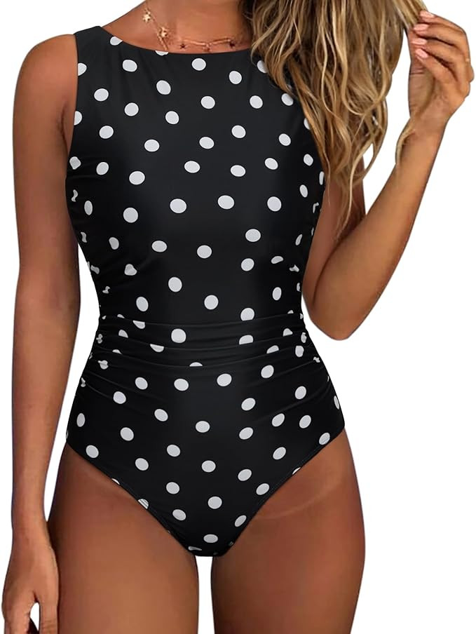 SUUKSESS Women One Piece Ruched Swimsuit Tummy Control Backless Bathing Suit | Amazon (US)
