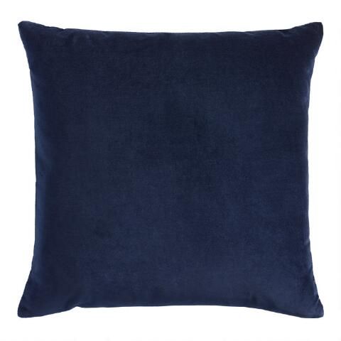 Navy Blue Velvet Throw Pillow | World Market