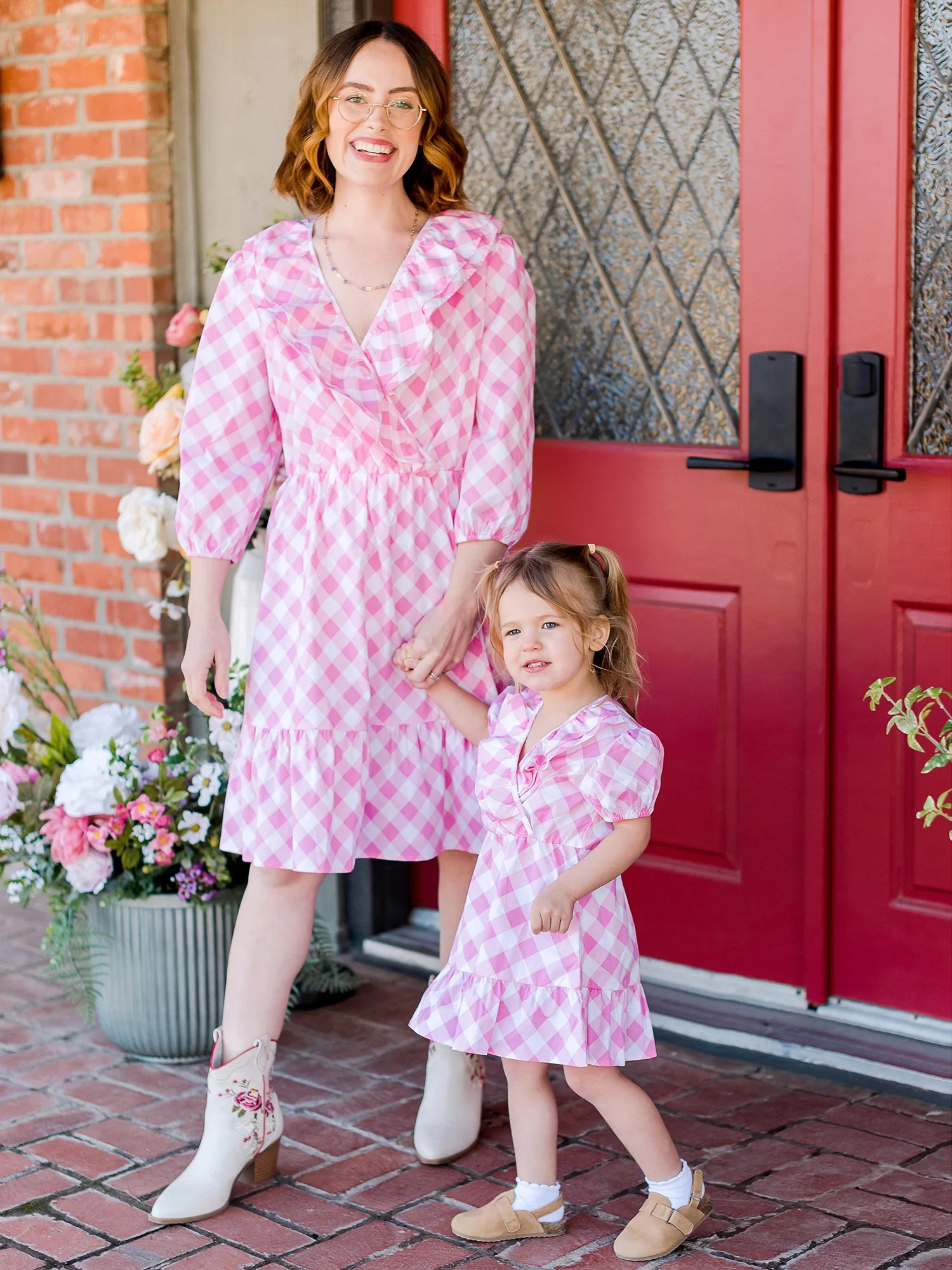 The Pioneer Woman Mommy and Me Toddler Girl Ruffled Puff Sleeve Dress, Sizes 12 Months-6X | Walmart (US)