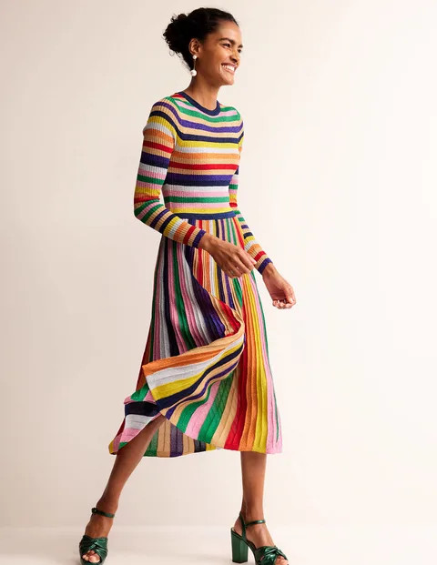 Ribbed Metallic Dress | Boden (US)