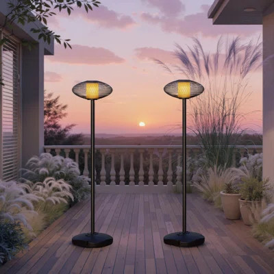 Vintage Outdoor Solar Lamp With Dual Lighting Modes & Adjustable Height, Set Of 2 | Wayfair North America