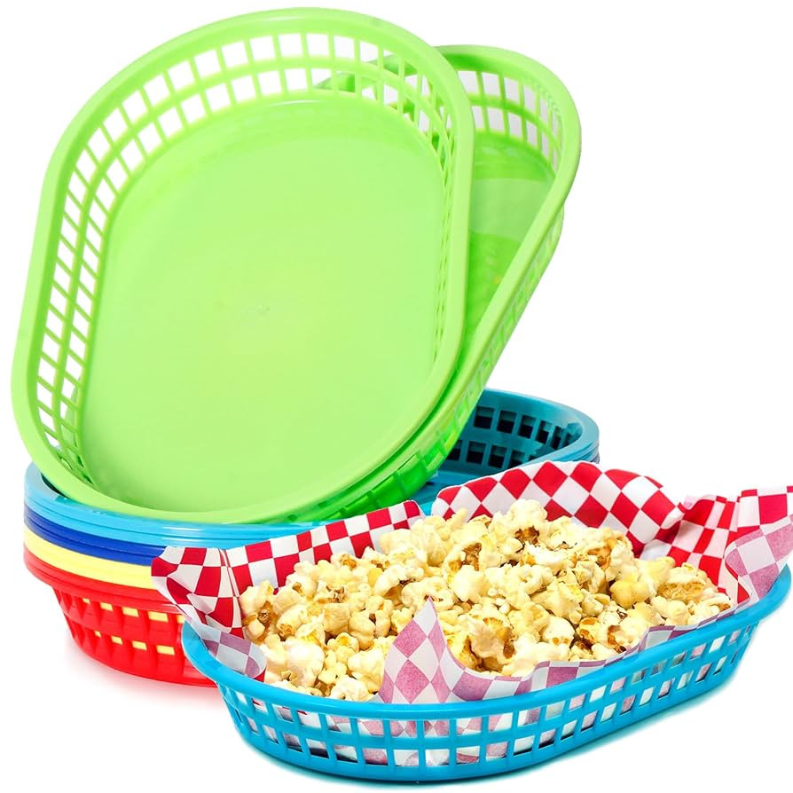 Youngever 10 Pack 11 Inch Large Plastic Fast Food Baskets, Stackable Snack Baskets, Re-usable Foo... | Amazon (US)