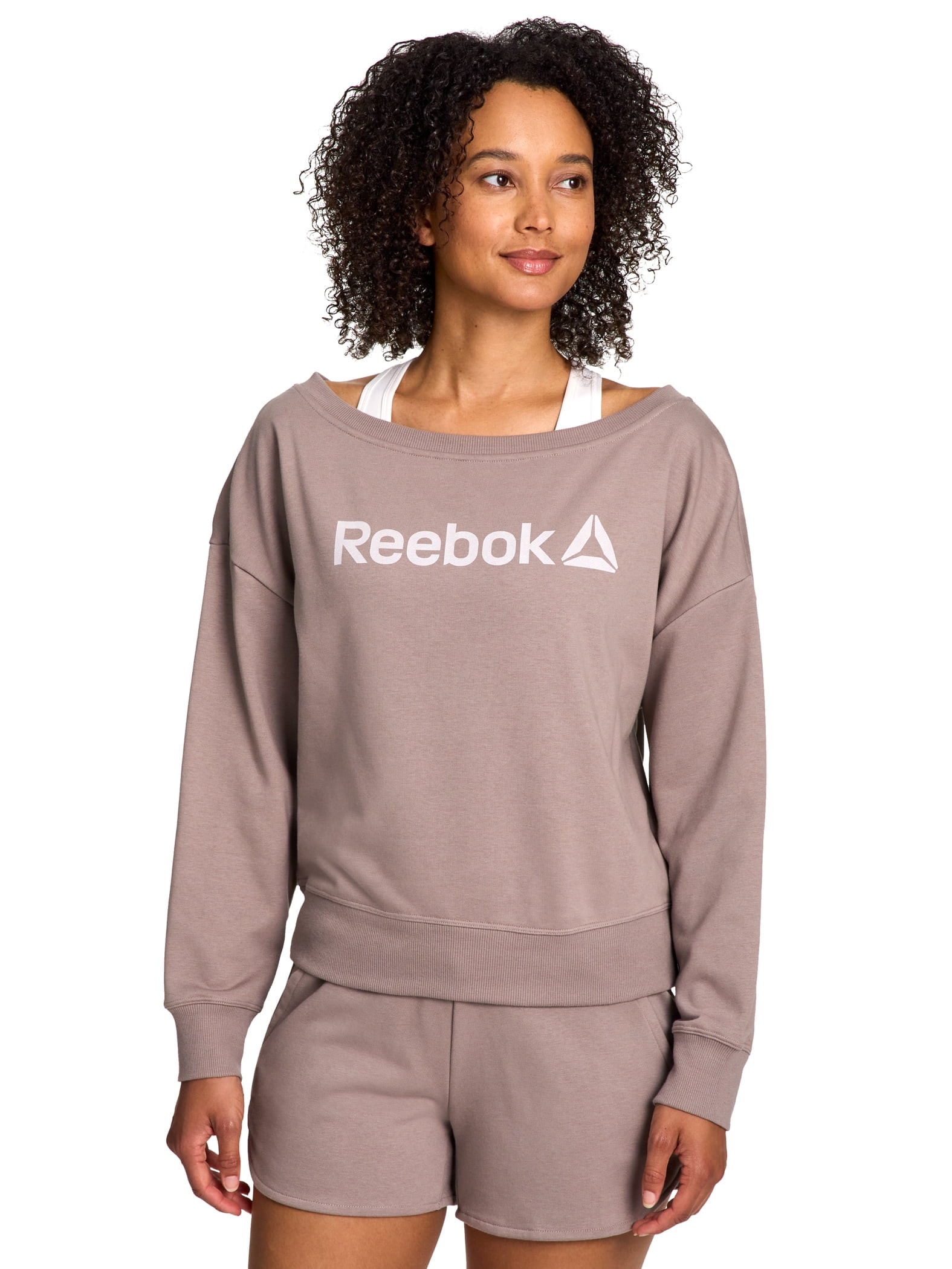 Reebok Women's Studio Off the Shoulder Sweatshirt, Sizes XS-XXXL | Walmart (US)