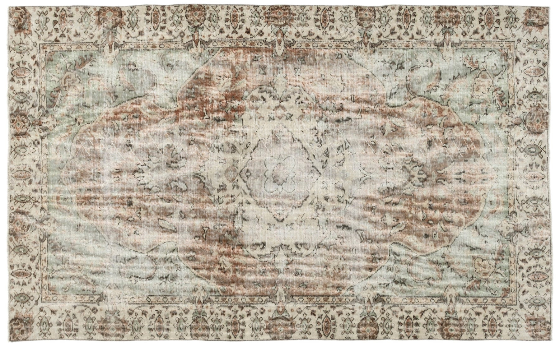 5' X 9' Vintage Distressed Rug, Brown - Zilvar | Revival Rugs Inc