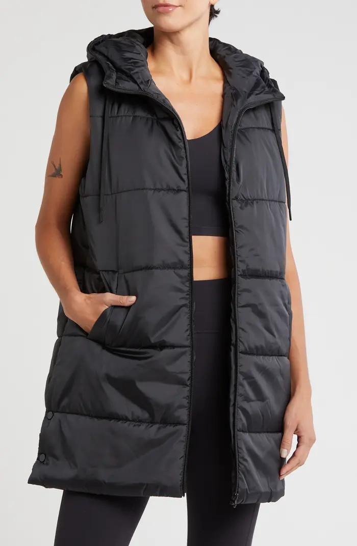 Z by Zella Channel Quilt Hooded Vest | Nordstromrack | Nordstrom Rack