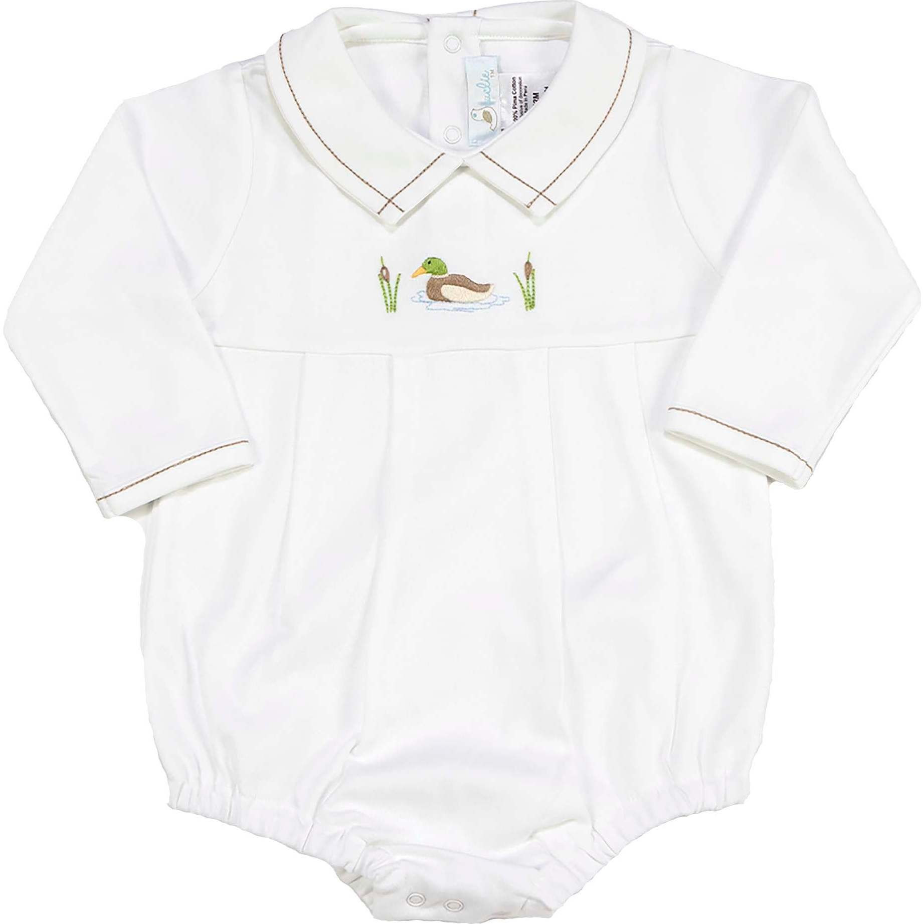 Mallard Bubble Romper, White | Maisonette