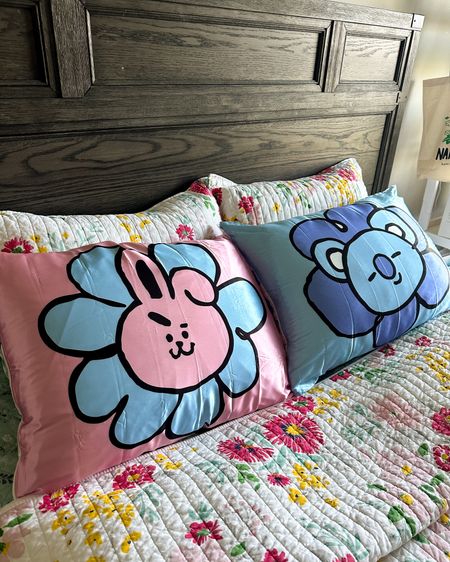 Added a pop of color to my spring bedding! These BT21 satin pillowcases are so fun and cute. Perfect for the BTS Army and anyone who loves cute and satin pillowcases 🥰 There are 8 character designs to choose from and every pillowcase is double sided with all 8 characters on the back - swipe thru to see. Also linked my floral bedding quilt set and other cuteness from the BT21 Kitsch collection 🌸 

#LTKbeauty #LTKSeasonal #LTKhome