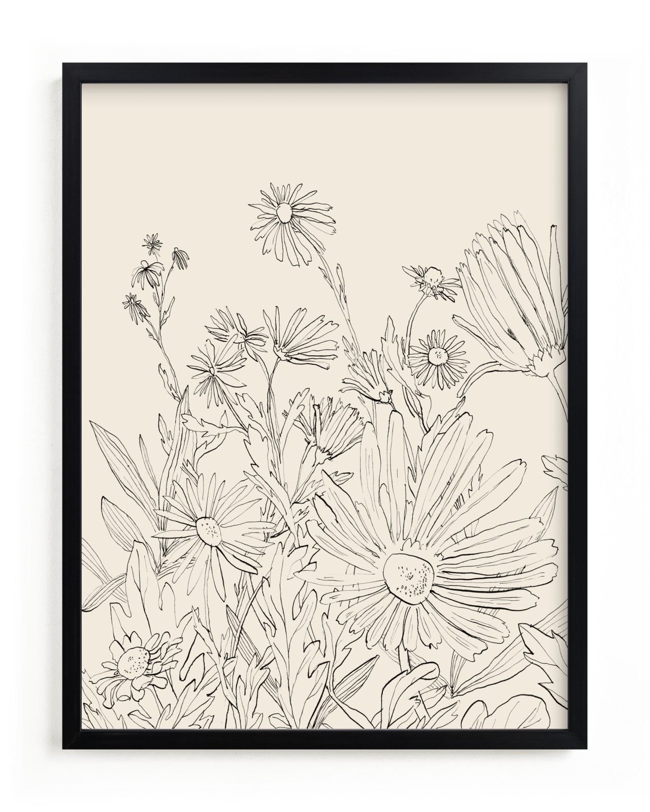 "Field of wild flowers I" - Drawing Limited Edition Art Print by Catilustre. | Minted